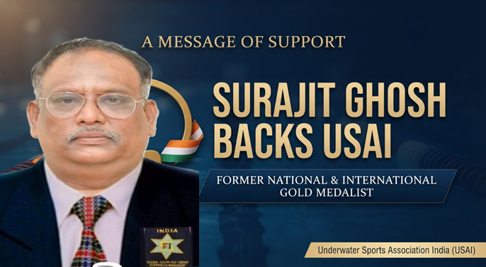 Former National and International Gold Medalist Surajit Ghosh Extends Support to Underwater Sports Association India